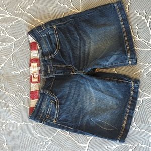 L.E.I. Ashley Low-Rise Dark Denim Shorts